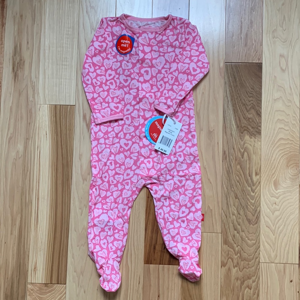 Magnetic Me Leophearts Modal Magnetic Footie - Size 3-6 months